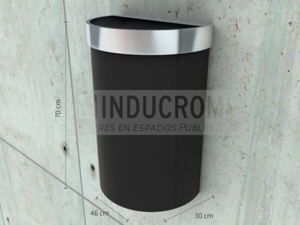 Basurero Urbano Media Luna Simple Mural